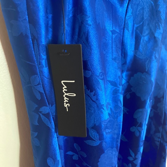 Blue floral print mini dress - Picture 3 of 5